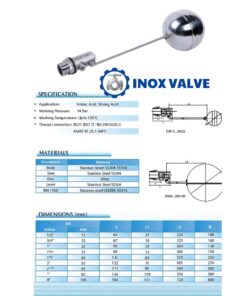 Cấu tạo phao cơ inox DN32