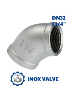 Chếch inox ren DN32