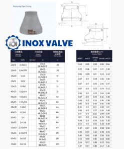 Thông số kỹ thuật bầu giảm hàn inox DN20