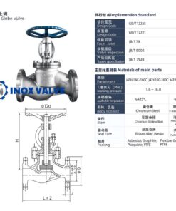 Thông số kỹ thuật của van cầu inox mặt bích DN200