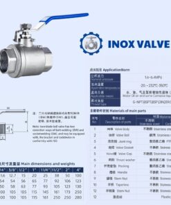 Cấu tạo thông số Van bi inox tay gạt DN25