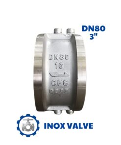 Van 1 chiều cánh bướm inox DN80