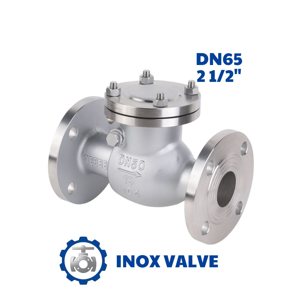 Van 1 chiều lá lật inox DN65