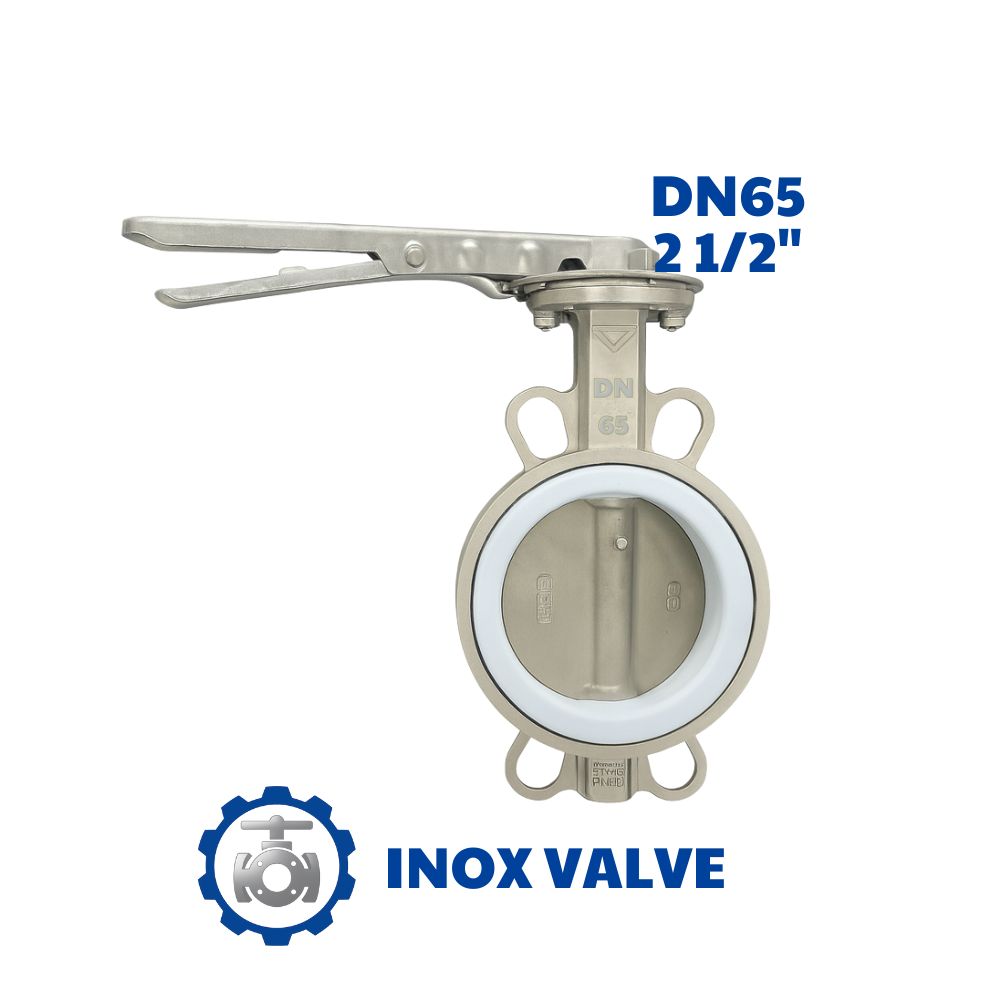 Van bướm inox tay gạt DN65